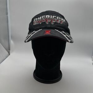 ‎American Chopper Black Widow Hat Black Hook Loop Baseball Cap